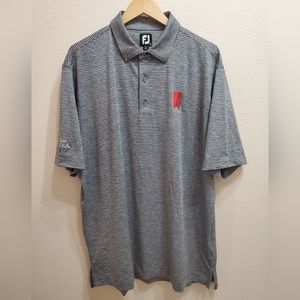 FootJoy Heather Pinstripe Golf Polo Mens XL Lisle Self Collar Michelob Ultra